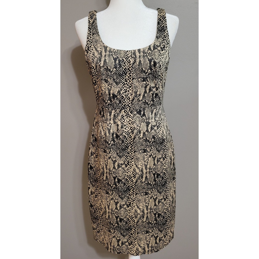 Michael Kors Sleeveless Cotton Snakeskin Dress
